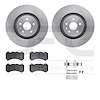 6612-46063 Brake Rotors w/5000 Euro Ceramic Brake Pads Kit with Hardware, 2009-2015 GM, Position: Front - image 1