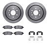 6612-46070 Brake Rotors w/5000 Euro Ceramic Brake Pads Kit with Hardware, 2013-2019 GM, Position: Rear - image 1