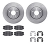 6612-46089 Brake Rotors w/5000 Euro Ceramic Brake Pads Kit with Hardware, 2014-2019 GM, Position: Front - image 1
