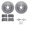 6612-46098 Brake Rotors w/5000 Euro Ceramic Brake Pads Kit with Hardware, 2014-2020 GM, Position: Front - image 1