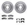 6612-46113 Brake Rotors w/5000 Euro Ceramic Brake Pads Kit with Hardware, 2004-2009 GM, Position: Front - image 1