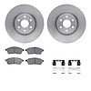 6612-46121 Brake Rotors w/5000 Euro Ceramic Brake Pads Kit with Hardware, 2010-2016 GM, Position: Front - image 1