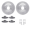 6612-47003 Brake Rotors w/5000 Euro Ceramic Brake Pads Kit with Hardware, 1988-1996 GM, Position: Rear - image 1