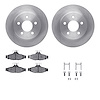 6612-47007 Brake Rotors w/5000 Euro Ceramic Brake Pads Kit with Hardware, 1993-1997 GM, Position: Rear - image 1
