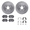 6612-47011 Brake Rotors w/5000 Euro Ceramic Brake Pads Kit with Hardware, 2004-2008 GM, Position: Front - image 1