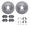 6612-47015 Brake Rotors w/5000 Euro Ceramic Brake Pads Kit with Hardware, 2006-2011 GM, Position: Front - image 1