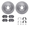 6612-47019 Brake Rotors w/5000 Euro Ceramic Brake Pads Kit with Hardware, 2008-2008 GM, Position: Front - image 1