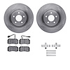 6612-47023 Brake Rotors w/5000 Euro Ceramic Brake Pads Kit with Hardware, 2007-2010 GM, Position: Front - image 1