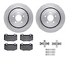 6612-47034 Brake Rotors w/5000 Euro Ceramic Brake Pads Kit with Hardware, 2014-2019 GM, Position: Rear - image 1