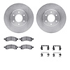 6612-47050 Brake Rotors w/5000 Euro Ceramic Brake Pads Kit with Hardware, 2006-2009 GM, Position: Front - image 1