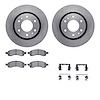 6612-48023 Brake Rotors w/5000 Euro Ceramic Brake Pads Kit with Hardware, 2006-2009 GM, Position: Front - image 1