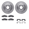 6612-52011 Brake Rotors w/5000 Euro Ceramic Brake Pads Kit with Hardware, 2005-2006 GM, Position: Front - image 1
