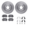 6612-53007 Brake Rotors w/5000 Euro Ceramic Brake Pads Kit with Hardware, 2006-2010 GM, Position: Front - image 1