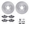 6612-54003 Brake Rotors w/5000 Euro Ceramic Brake Pads Kit with Hardware, 1994-1998 Ford/Lincoln/Mercury/Mazda, Position: Front - image 1