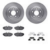 6612-54023 Brake Rotors w/5000 Euro Ceramic Brake Pads Kit with Hardware, 2003-2005 Jaguar, Position: Rear - image 1