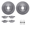 6612-54027 Brake Rotors w/5000 Euro Ceramic Brake Pads Kit with Hardware, 2002-2004 Ford/Lincoln/Mercury/Mazda, Position: Front - image 1
