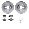 6612-54031 Brake Rotors w/5000 Euro Ceramic Brake Pads Kit with Hardware, 2005-2012 Ford/Lincoln/Mercury/Mazda, Position: Front - image 1