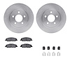 6612-54035 Brake Rotors w/5000 Euro Ceramic Brake Pads Kit with Hardware, 2005-2010 Ford/Lincoln/Mercury/Mazda, Position: Front - image 1