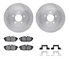 6612-54047 Brake Rotors w/5000 Euro Ceramic Brake Pads Kit with Hardware, 2012-2014 Ford/Lincoln/Mercury/Mazda, Position: Rear - image 1
