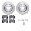 6612-54051 Brake Rotors w/5000 Euro Ceramic Brake Pads Kit with Hardware, 2007-2014 Ford/Lincoln/Mercury/Mazda, Position: Front - image 1