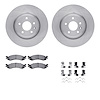 6612-54095 Brake Rotors w/5000 Euro Ceramic Brake Pads Kit with Hardware, 2011-2012 Ford/Lincoln/Mercury/Mazda, Position: Front - image 1