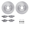 6612-54103 Brake Rotors w/5000 Euro Ceramic Brake Pads Kit with Hardware, 2010-2013 Ford/Lincoln/Mercury/Mazda, Position: Front - image 1