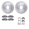 6612-58003 Brake Rotors w/5000 Euro Ceramic Brake Pads Kit with Hardware, 1991-1996 Acura/Honda, Position: Front - image 1