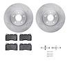6612-58023 Brake Rotors w/5000 Euro Ceramic Brake Pads Kit with Hardware, 2004-2008 Acura/Honda, Position: Front - image 1
