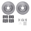 6612-58027 Brake Rotors w/5000 Euro Ceramic Brake Pads Kit with Hardware, 2005-2012 Acura/Honda, Position: Front - image 1