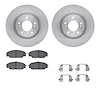 6612-59011 Brake Rotors w/5000 Euro Ceramic Brake Pads Kit with Hardware, 2000-2009 Acura/Honda, Position: Front - image 1