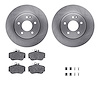 6612-63003 Brake Rotors w/5000 Euro Ceramic Brake Pads Kit with Hardware, 1994-1997 Mercedes-Benz, Position: Front - image 1