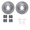 6612-63022 Brake Rotors w/5000 Euro Ceramic Brake Pads Kit with Hardware, 1965-1973 Mercedes-Benz, Position: Front - image 1