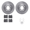 6612-63023 Brake Rotors w/5000 Euro Ceramic Brake Pads Kit with Hardware, 1965-1973 Mercedes-Benz, Position: Front - image 1