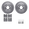 6612-63033 Brake Rotors w/5000 Euro Ceramic Brake Pads Kit with Hardware, 1967-1991 Mercedes-Benz, Position: Rear - image 1