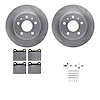 6612-63034 Brake Rotors w/5000 Euro Ceramic Brake Pads Kit with Hardware, 1967-1991 Mercedes-Benz, Position: Rear - image 1