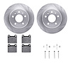 6612-63035 Brake Rotors w/5000 Euro Ceramic Brake Pads Kit with Hardware, 1961-1991 Mercedes-Benz, Position: Rear - image 1