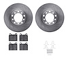 6612-63055 Brake Rotors w/5000 Euro Ceramic Brake Pads Kit with Hardware, 1968-1976 Mercedes-Benz, Position: Front - image 1