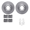6612-63072 Brake Rotors w/5000 Euro Ceramic Brake Pads Kit with Hardware, 1976-1979 Mercedes-Benz, Position: Front - image 1