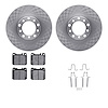 6612-63075 Brake Rotors w/5000 Euro Ceramic Brake Pads Kit with Hardware, 1980-1985 Mercedes-Benz, Position: Front - image 1