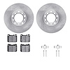 6612-63082 Brake Rotors w/5000 Euro Ceramic Brake Pads Kit with Hardware, 1979-1985 Mercedes-Benz, Position: Front - image 1