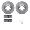 6612-63100 Brake Rotors w/5000 Euro Ceramic Brake Pads Kit with Hardware, 1973-1979 Mercedes-Benz, Position: Front - image 1