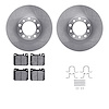6612-63103 Brake Rotors w/5000 Euro Ceramic Brake Pads Kit with Hardware, 1979-1980 Mercedes-Benz, Position: Front - image 1