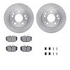 6612-63107 Brake Rotors w/5000 Euro Ceramic Brake Pads Kit with Hardware, 1984-1989 Mercedes-Benz, Position: Front - image 1
