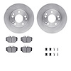 6612-63111 Brake Rotors w/5000 Euro Ceramic Brake Pads Kit with Hardware, 1987-1987 Mercedes-Benz, Position: Front - image 1
