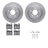 6612-63118 Brake Rotors w/5000 Euro Ceramic Brake Pads Kit with Hardware, 1987-2000 Mercedes-Benz, Position: Rear - image 1