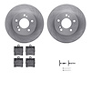 6612-63119 Brake Rotors w/5000 Euro Ceramic Brake Pads Kit with Hardware, 1996-2015 Multiple Makes/Models, Position: Rear - image 1