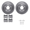 6612-63133 Brake Rotors w/5000 Euro Ceramic Brake Pads Kit with Hardware, 1984-1995 Mercedes-Benz, Position: Rear - image 1