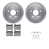 6612-63134 Brake Rotors w/5000 Euro Ceramic Brake Pads Kit with Hardware, 1984-1989 Mercedes-Benz, Position: Rear - image 1