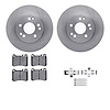 6612-63143 Brake Rotors w/5000 Euro Ceramic Brake Pads Kit with Hardware, 1986-1989 Mercedes-Benz, Position: Front - image 1