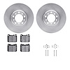 6612-63147 Brake Rotors w/5000 Euro Ceramic Brake Pads Kit with Hardware, 1985-1991 Mercedes-Benz, Position: Front - image 1